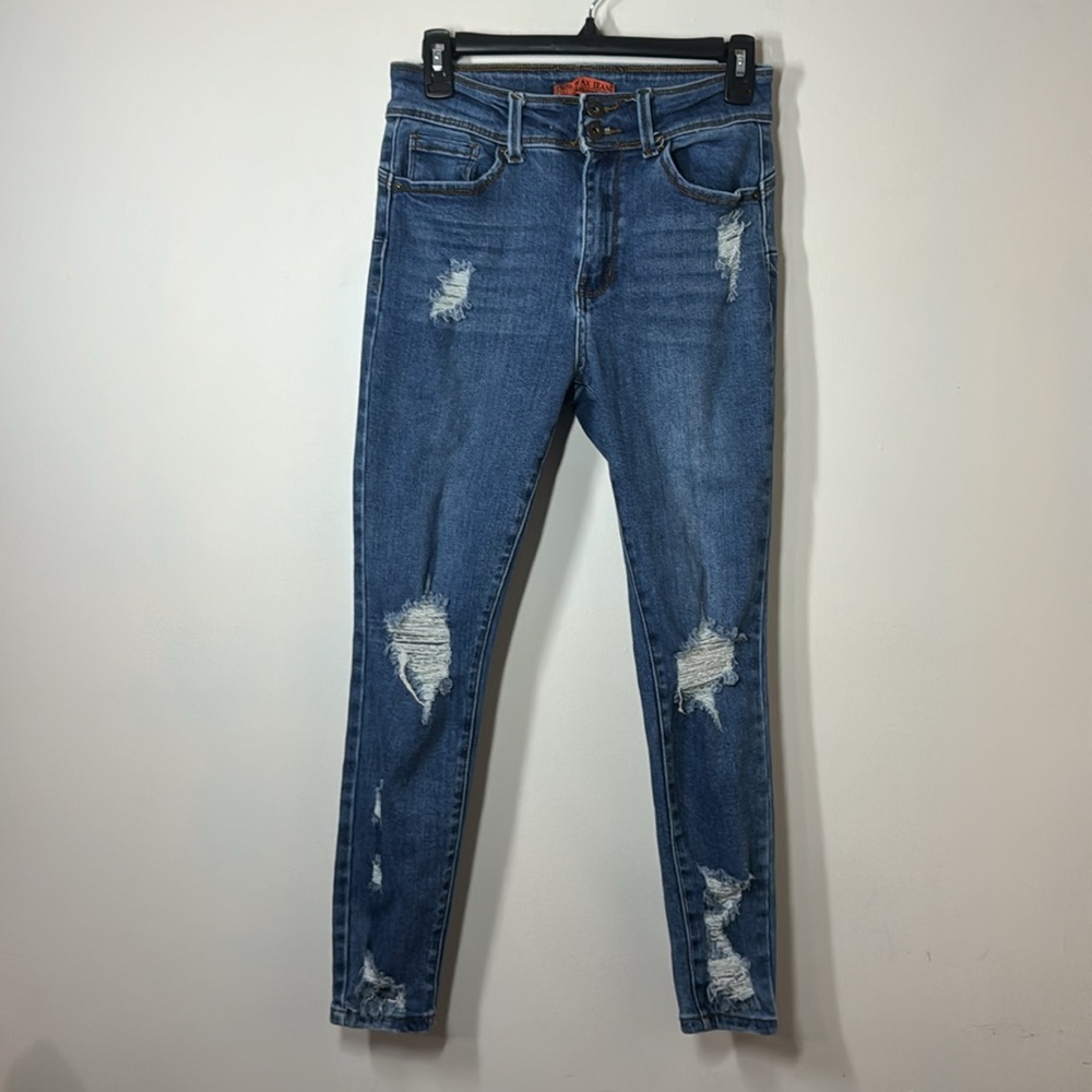 WAX JEAN Women's Butt I Love You Push-Up Destructed Modal Basic Skinny J…